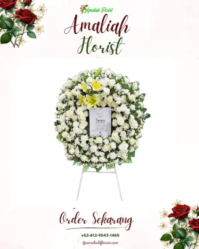 Krans Bunga Duka Cita di Sambutan